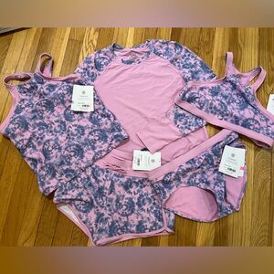 Athleta Girl rash guard, bikini top, tankini top, bottoms and swim shorts NWT 16